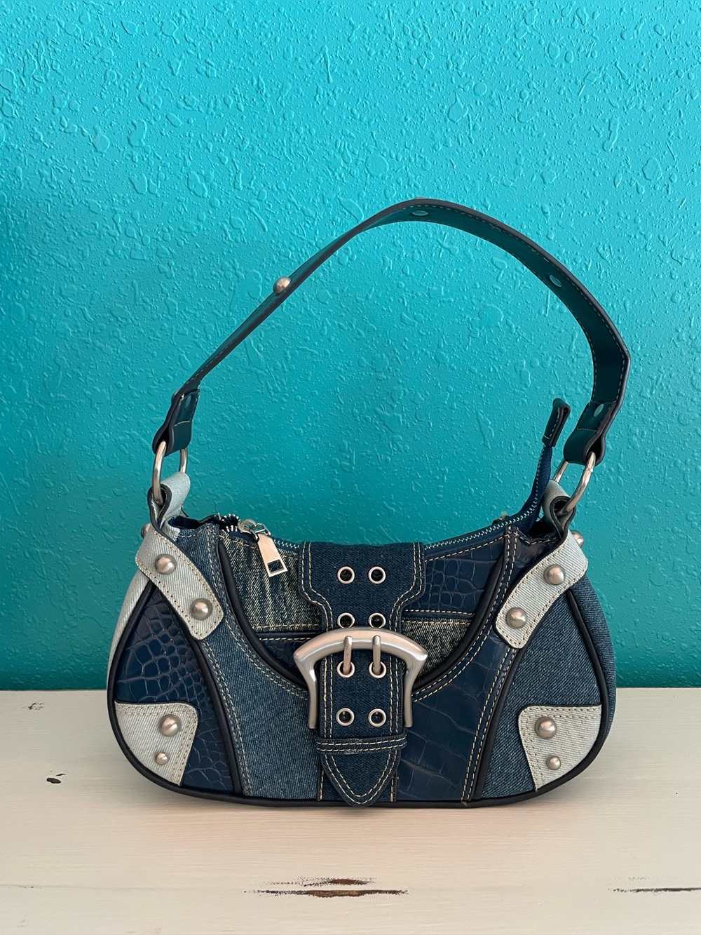 Y2K ‘It Girl’ Shoulder Bag Current Mood Denim Handbag